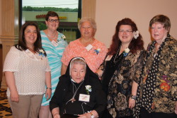 CCNAC BOARD-Sitting - Sr. Mary Evelyn Giemza, CR Standing (L to R)- Carmen Hovanec, Sheila Coogan, Mary Anna Gercius, Donna Cornille, Peg Olson (Missing from photo are Marcia Stout & Maureen Hanlon) 60th Anniversary Celebration